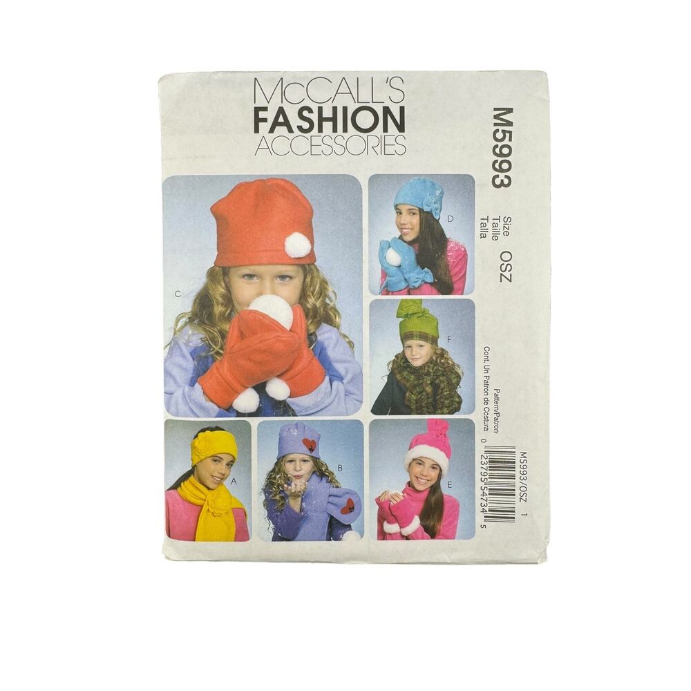 McCall's Fashion Accessories Sewing Pattern M5993 Hats for Kids NEW